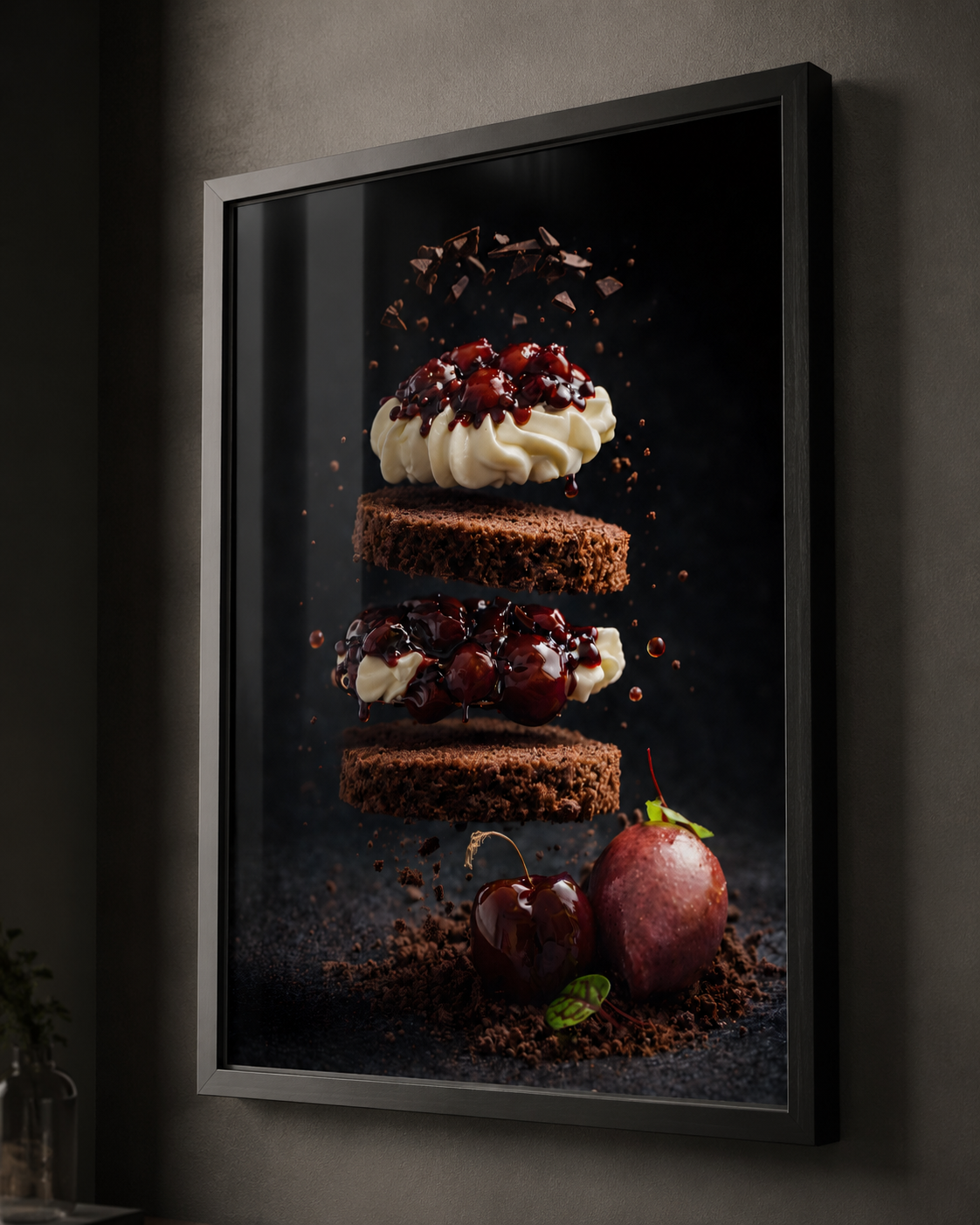 Cherry Noir – Framed Art Print (61×91 cm)