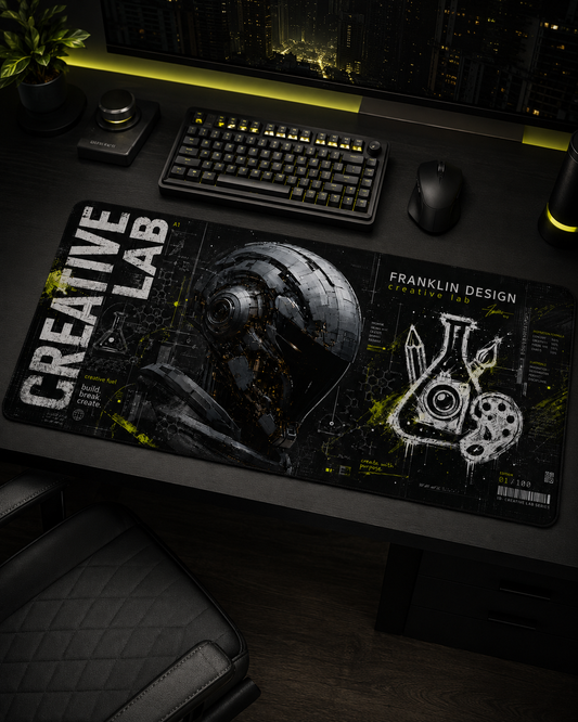 Creative Lab Desk Mat – Cyberpunk Robot Edition