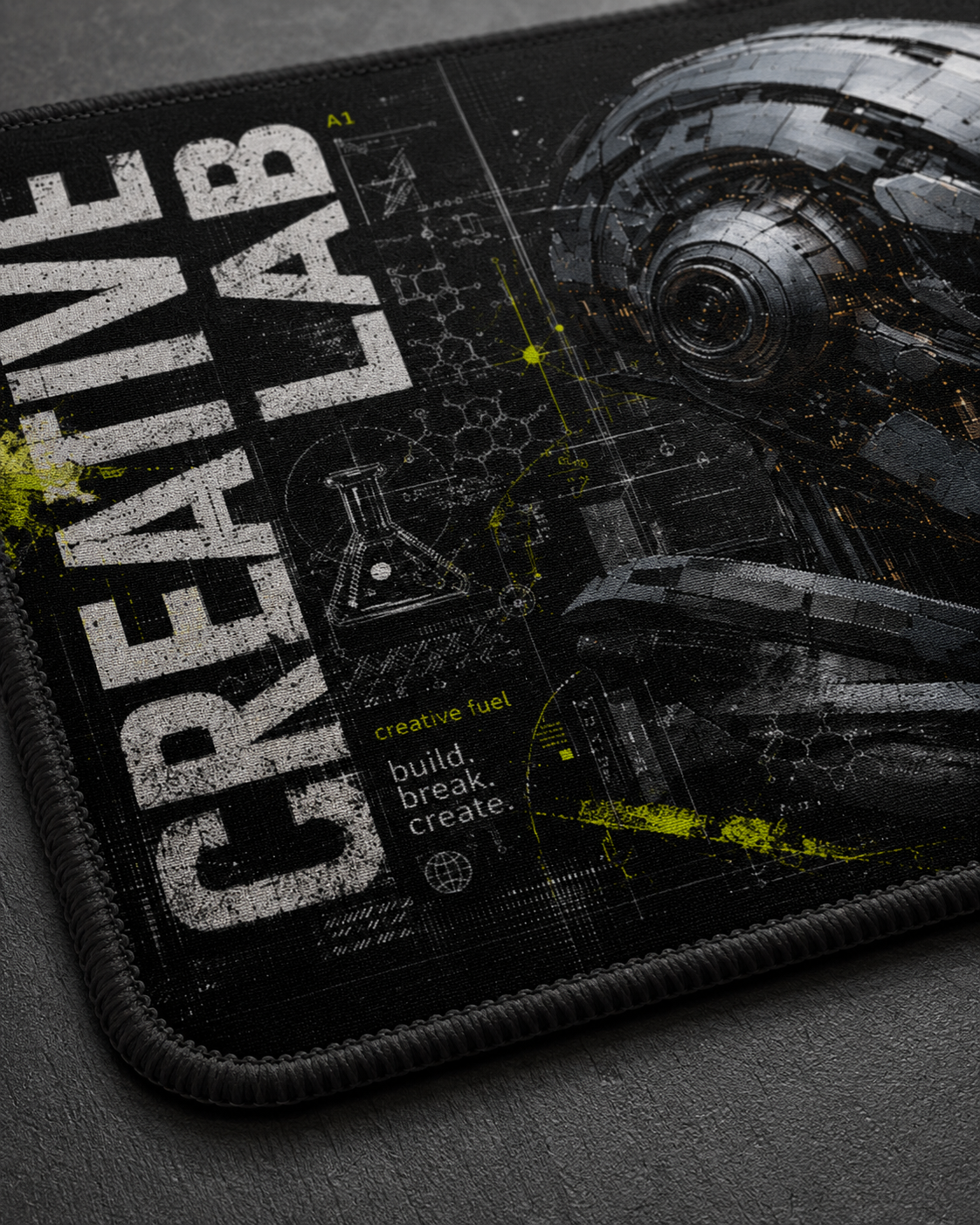 Creative Lab Desk Mat – Cyberpunk Robot Edition