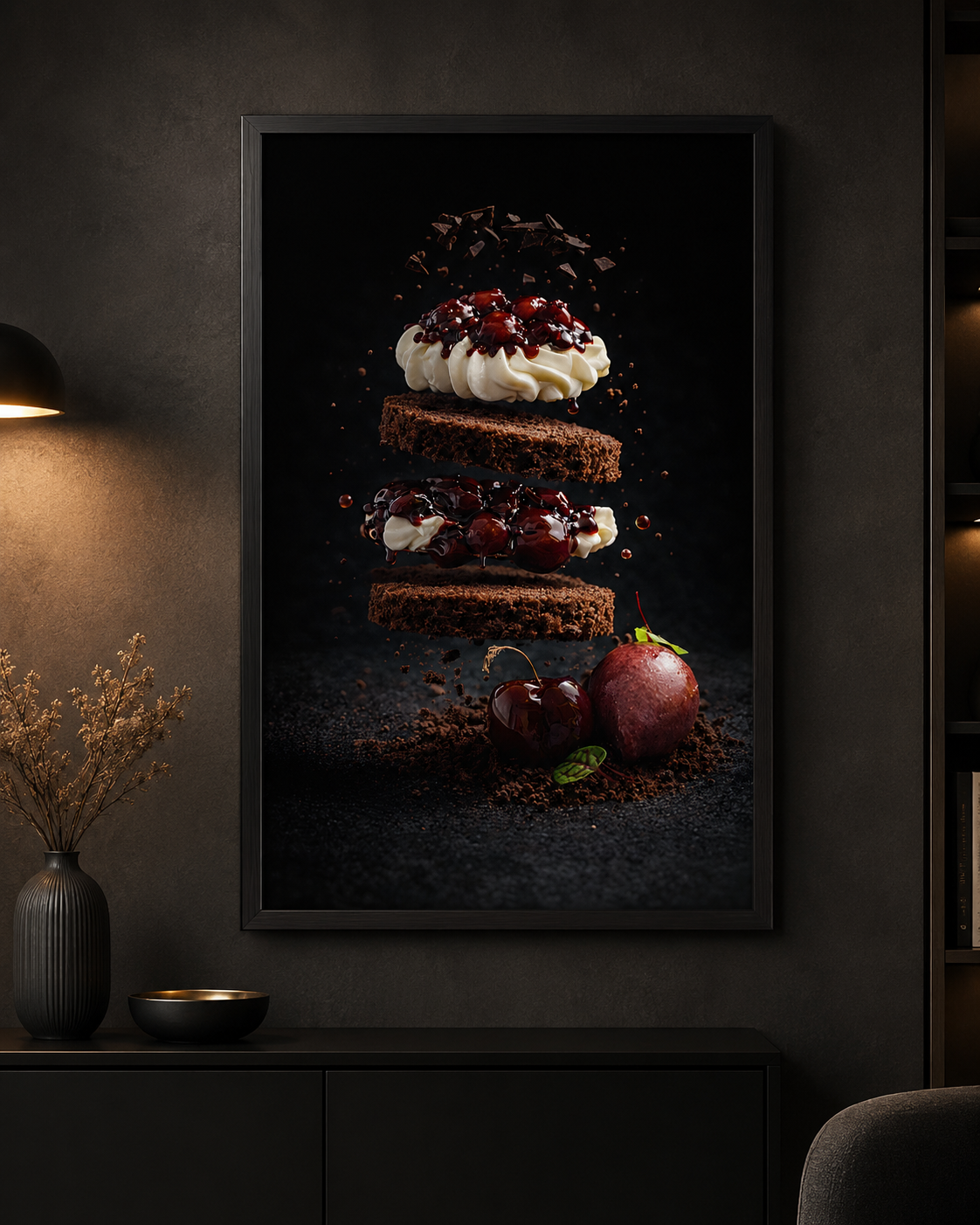 Cherry Noir – Framed Art Print (61×91 cm)